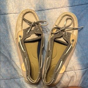 Gray and Silvee Sperry Shoes